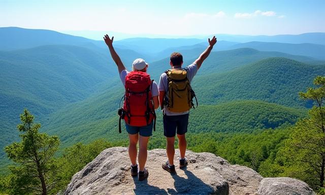 Intermediate Hikers on Catskill Peak